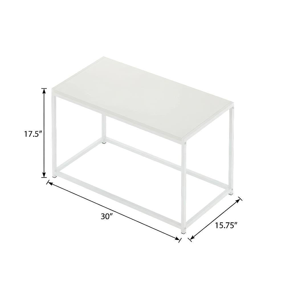 White 3-Piece Living Room Tables Set with Coffee and End Tables, Side Tables