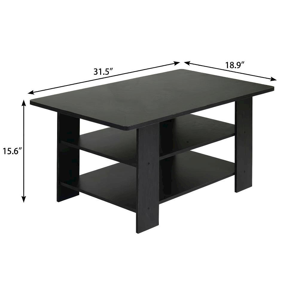 Coffee Table Espresso Brown with Bin Drawer and Sturdy Wood Construction