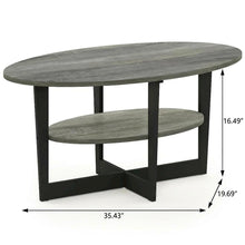 Oval Coffee Table French Oak Grey Black with Modern Design and Durable Surface