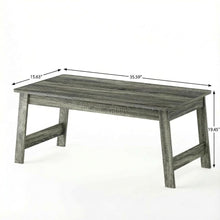 French Oak Grey Coffee Table with Open Shelf Storage and Compact Design 18040GYW