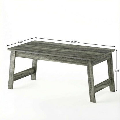 French Oak Grey Coffee Table with Open Shelf Storage and Compact Design 18040GYW