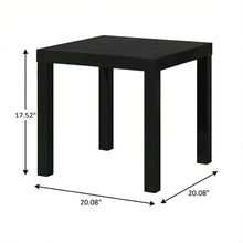 Black 2-Piece Square Coffee Table Set with Durable Sturdy Design