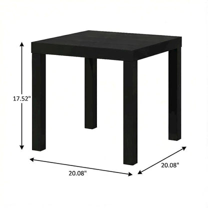 Black 2-Piece Square Coffee Table Set with Durable Sturdy Design