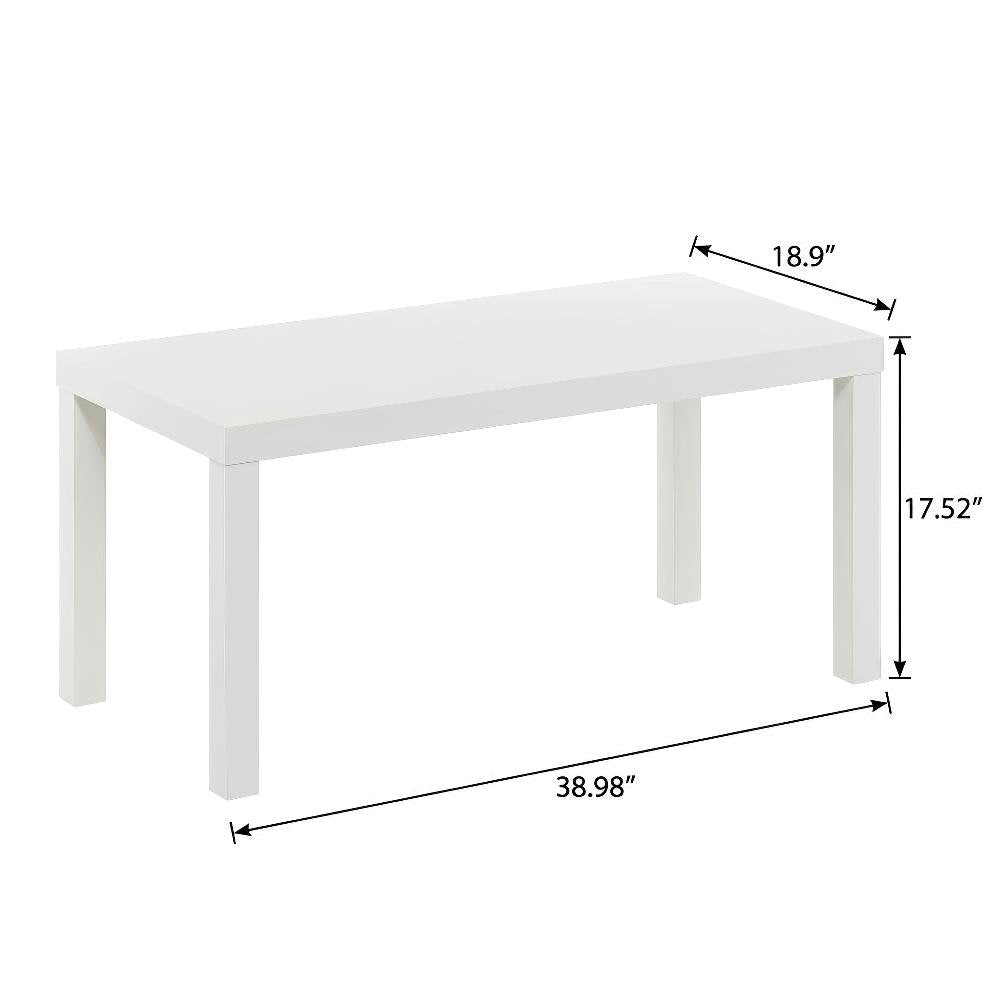 White Simple Coffee Table with Modern Design and Lightweight Construction