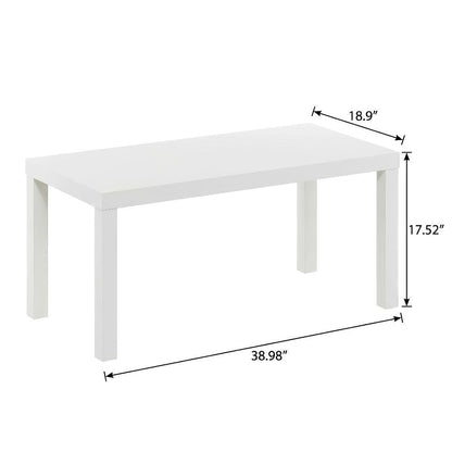 White Simple Coffee Table with Modern Design and Lightweight Construction