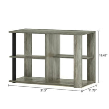Narrow Coffee Table French Oak Black with Open Shelves and Sturdy Frame