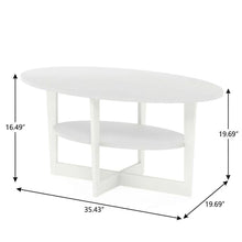 White Oval Coffee Table with Smooth Surface and Sturdy Construction  JAYA
