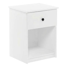 White Nightstands with Spacious Drawer Set of 2 for Bedroom Storage