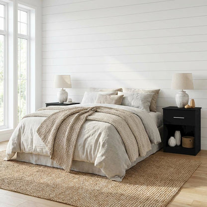 Americano Nightstand Set, Single Drawer, Handle, Modern Bedroom Storage Solution