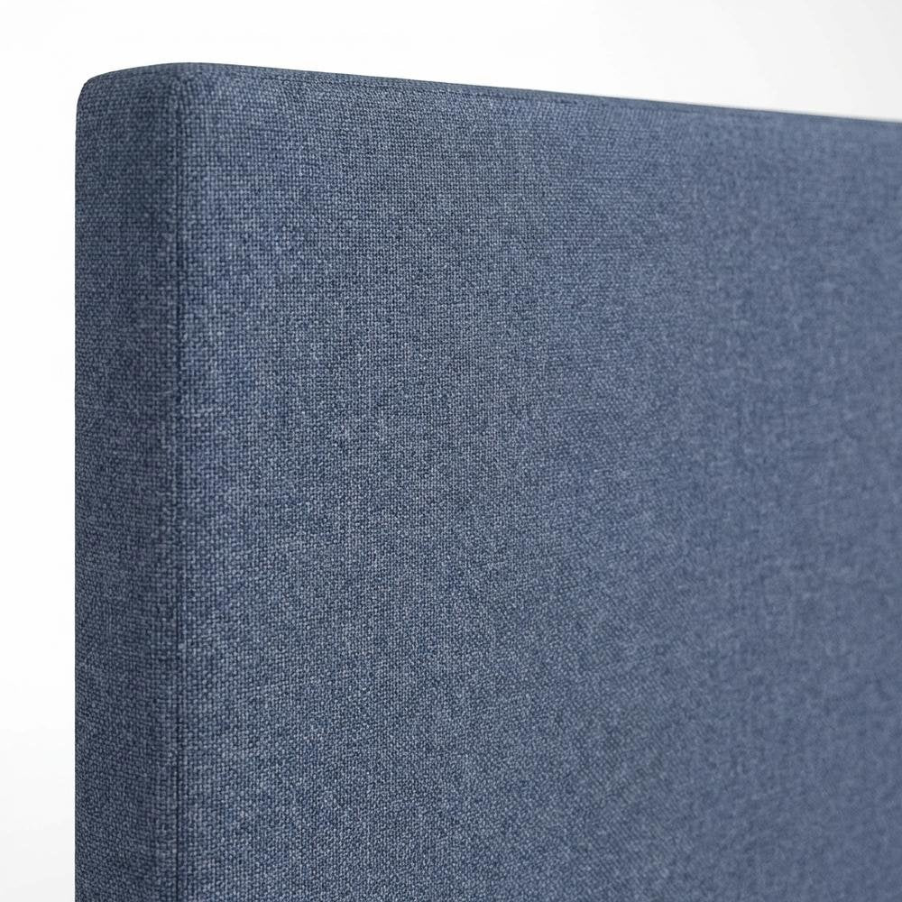 Blue Denim Upholstered King Headboard with Soft Fabric and Sturdy Frame