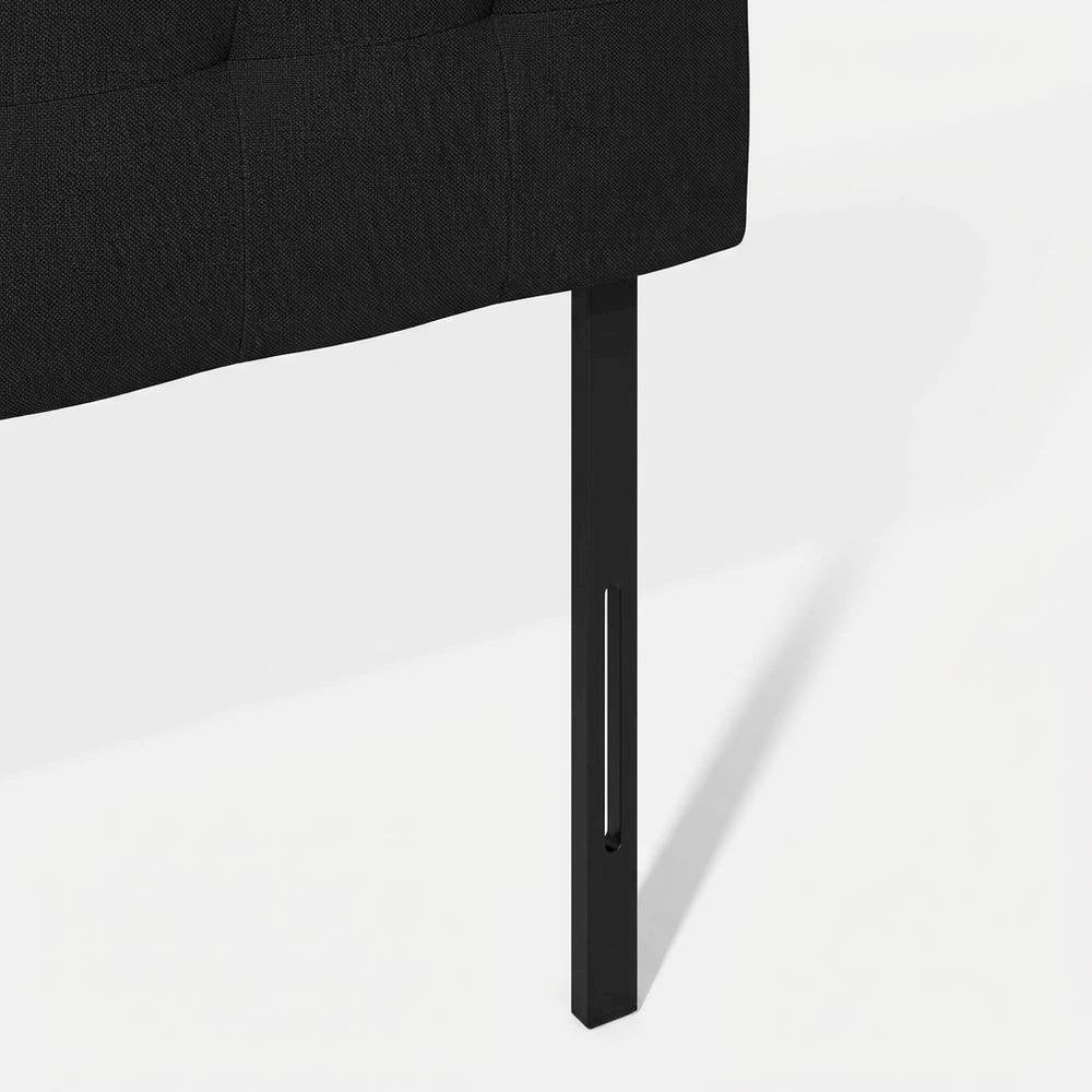 Plain Black Tufted King Headboard with Simple Design and Durable Construction