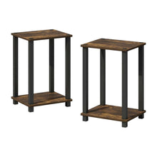 Amber Pine and Black Nightstands with Modern Design – Set of 2