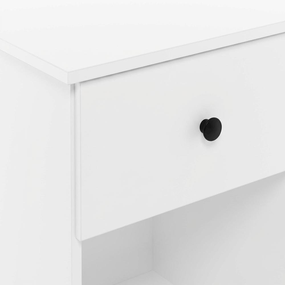White Nightstands with Spacious Drawer Set of 2 for Bedroom Storage