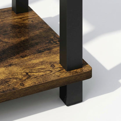 Amber Pine and Black Nightstands with Modern Design – Set of 2