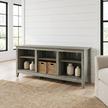 Wood TV stand, up to 65-inch TVs, spacious storage, modern French Oak Grey
