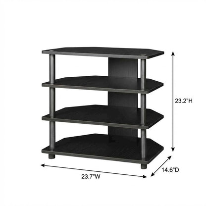 4-Tier Petite TV Stand, Easy Assembly, Composite Wood Construction