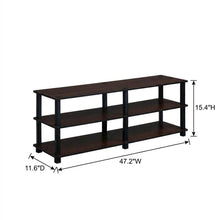 Dark Cherry/Black TV Stand with 3 Tiers and Engineered Wood Storage