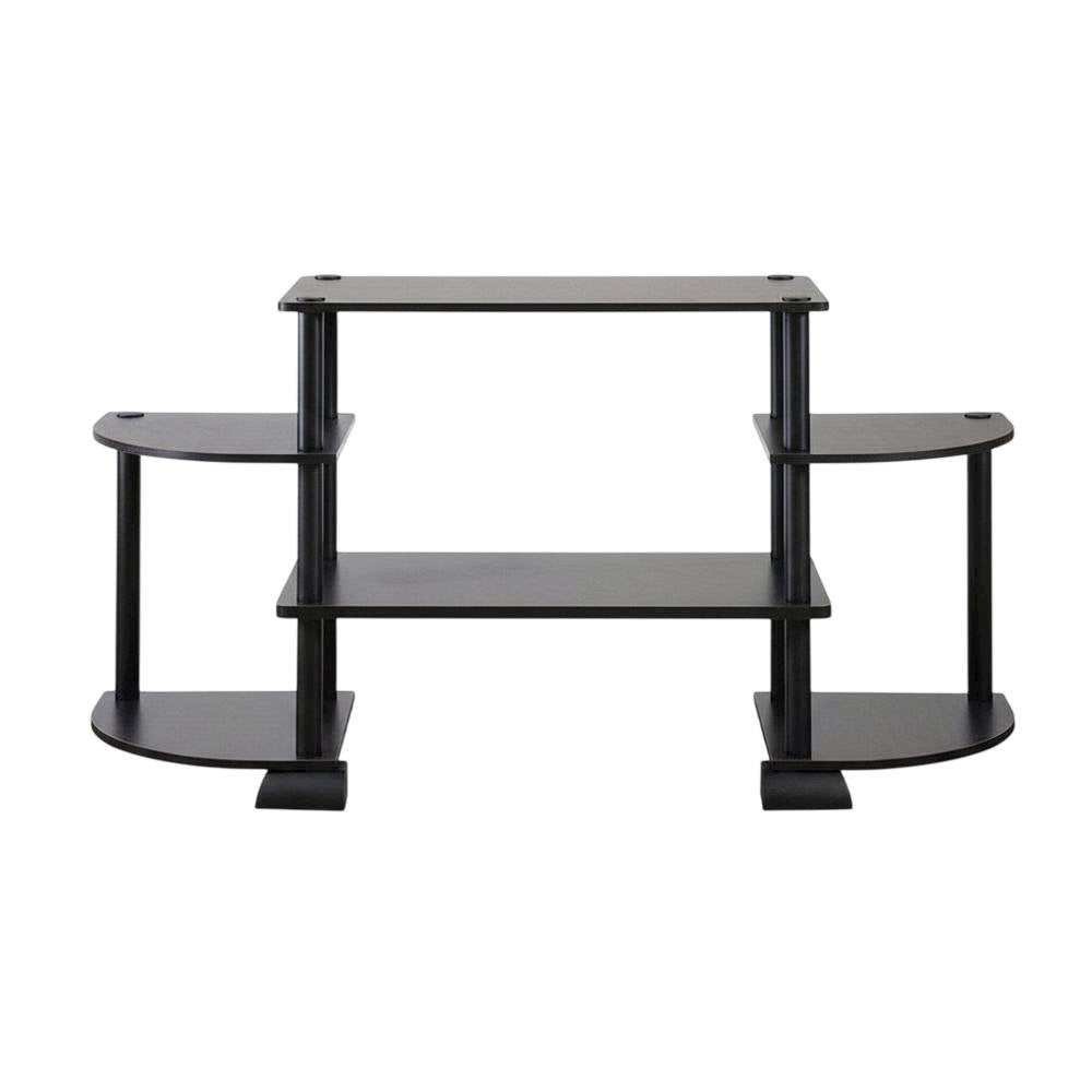 TV stand in Espresso/Black, composite wood, PVC tubes, modern style