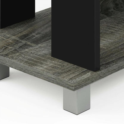 TV Stand with Bin Drawers in Oak and Black Finish for Modern Living Spaces