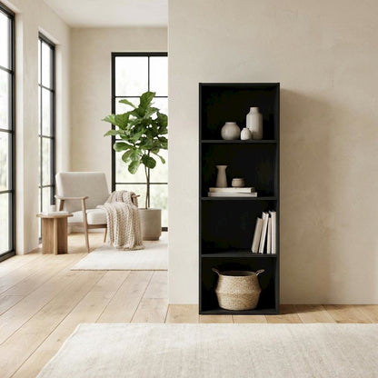 Blackwood 4-Tier Open Shelf Bookcase with Sturdy Wooden Construction