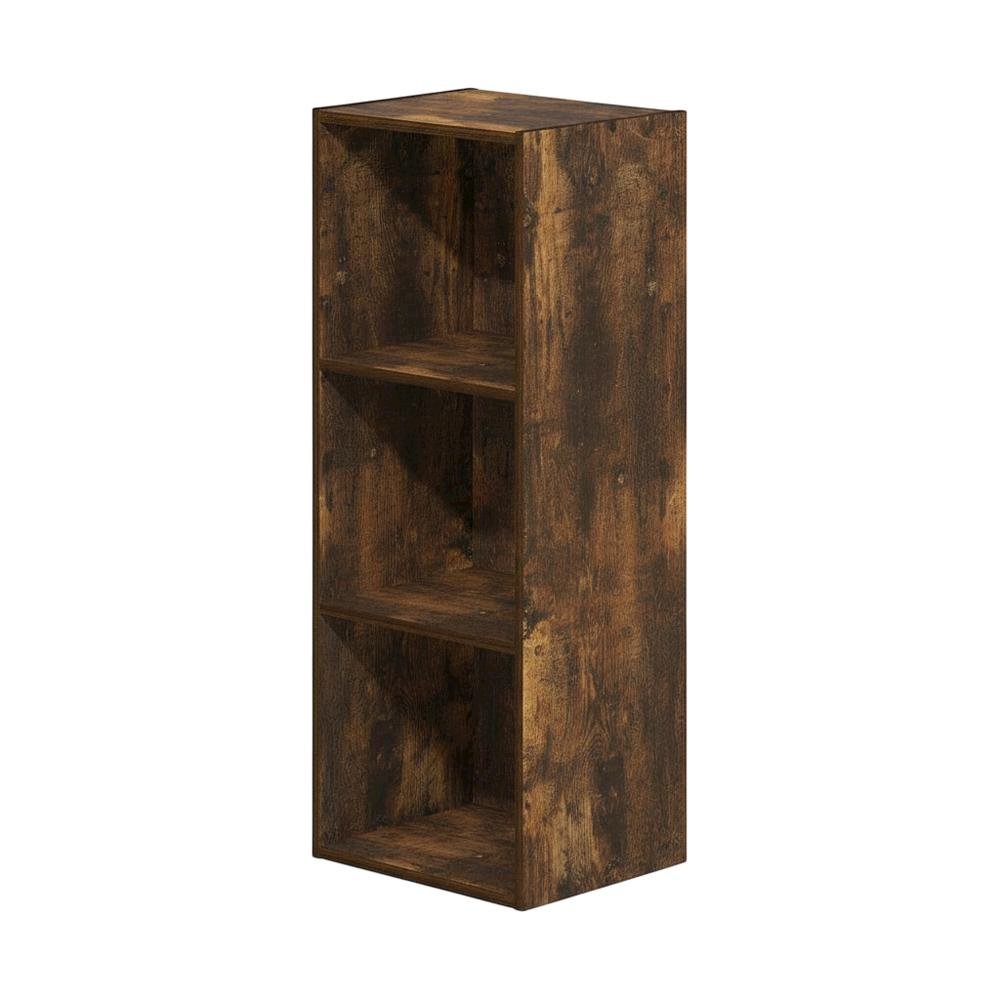 Wooden bookcase with open shelf design for versatile storage