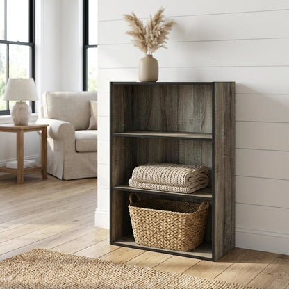 Wooden bookcase with simple design for home or office storage