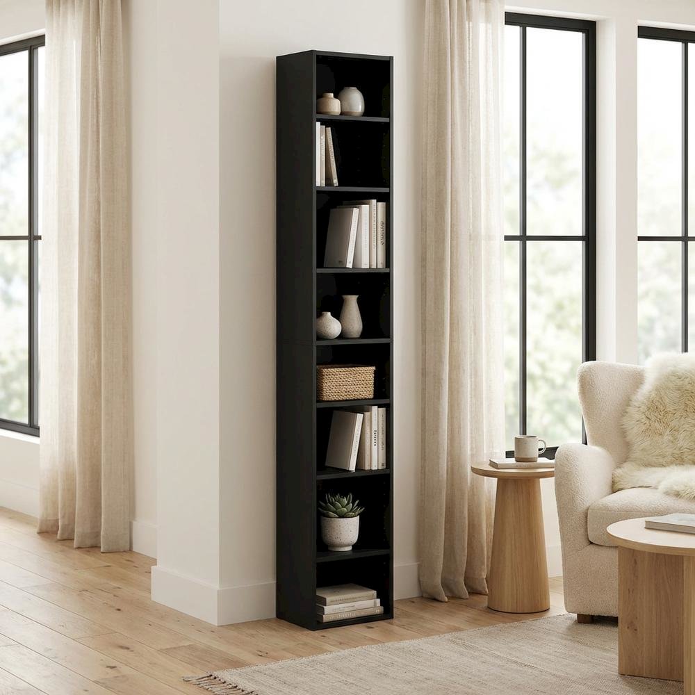 Wooden Bookcase with Open Shelving for Living Room Storage