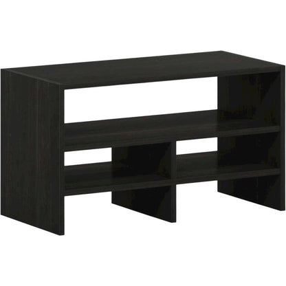 Espresso Desk Top Organizing Shelf with Sturdy Wood Construction