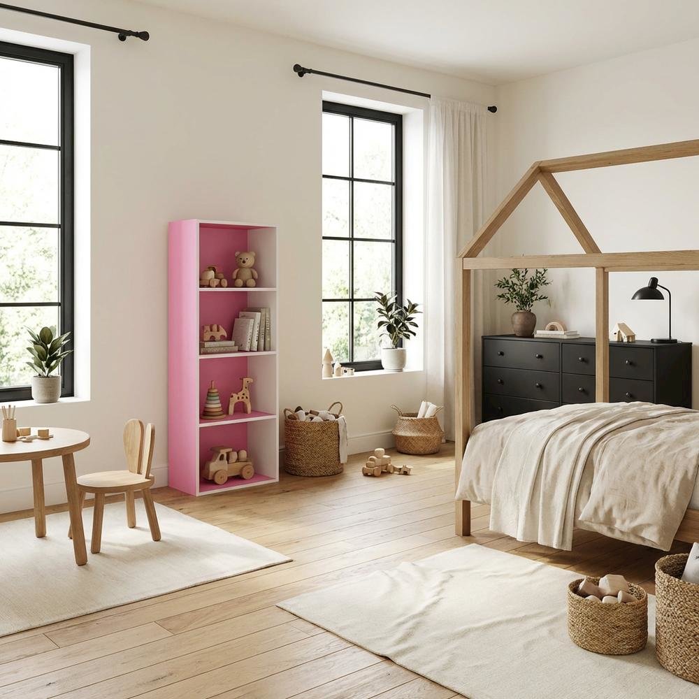 Wood Bookcase with Open Shelving for Storage and Display