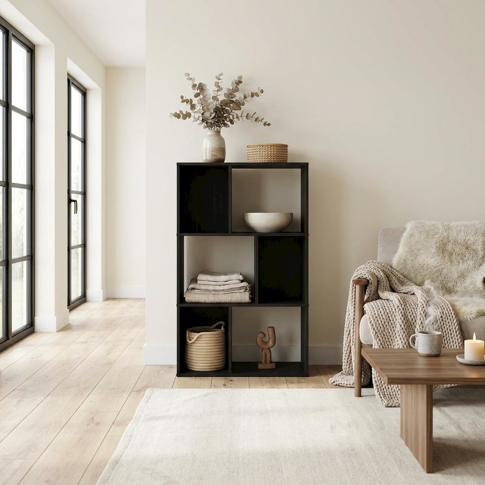 Wooden bookcase with simple design for home or office storage