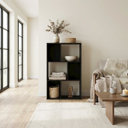 Wooden bookcase with simple design for home or office storage