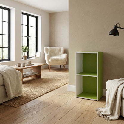 Storage solution with 2 open tiers, suitable for living room or office