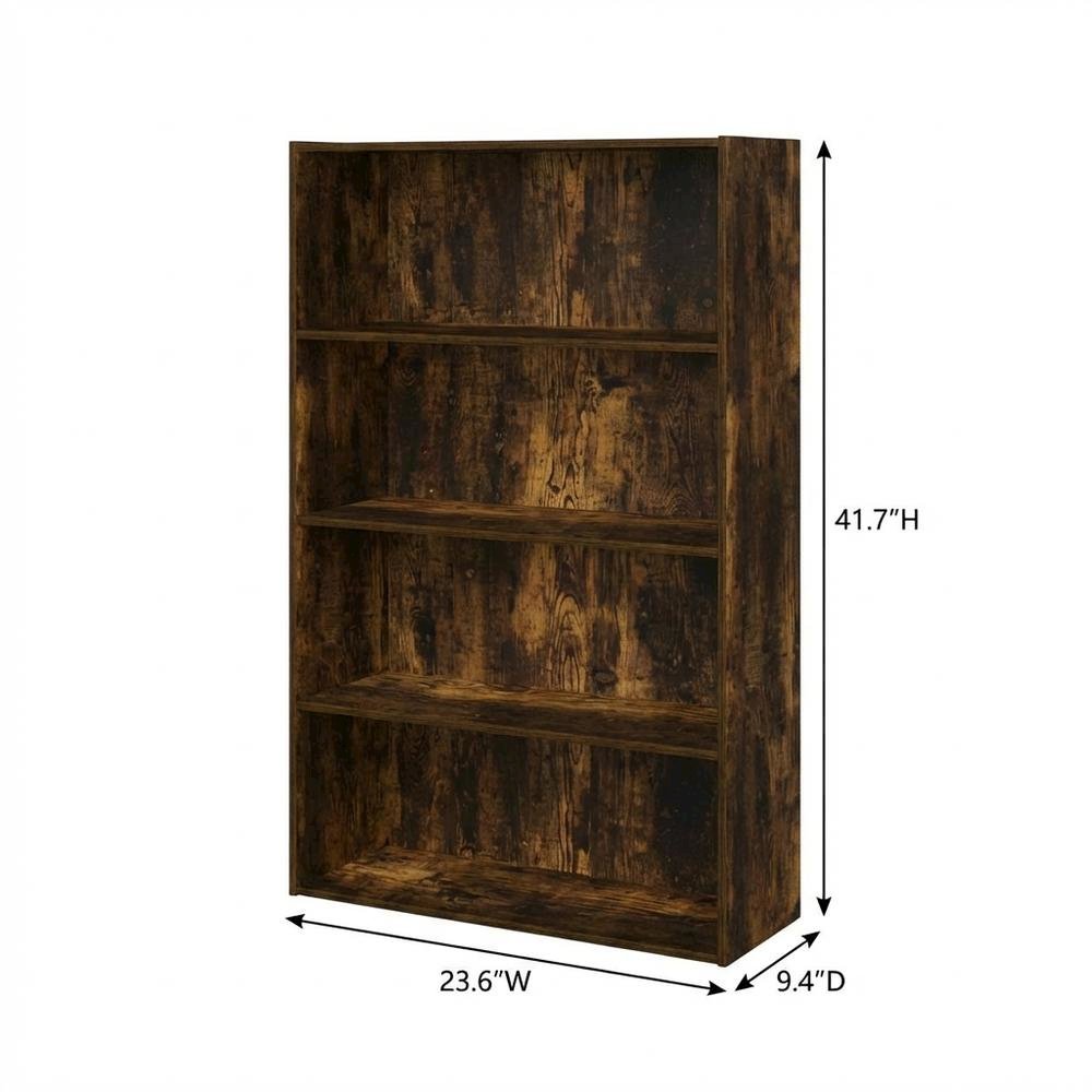 Wood Bookcase with Open Shelving for Living Room Storage