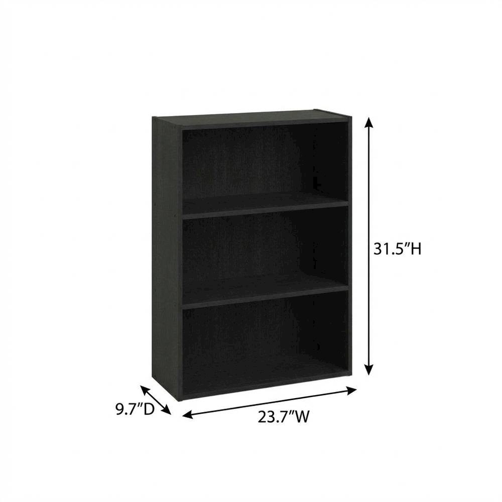 Wood bookcase with sleek design for versatile storage