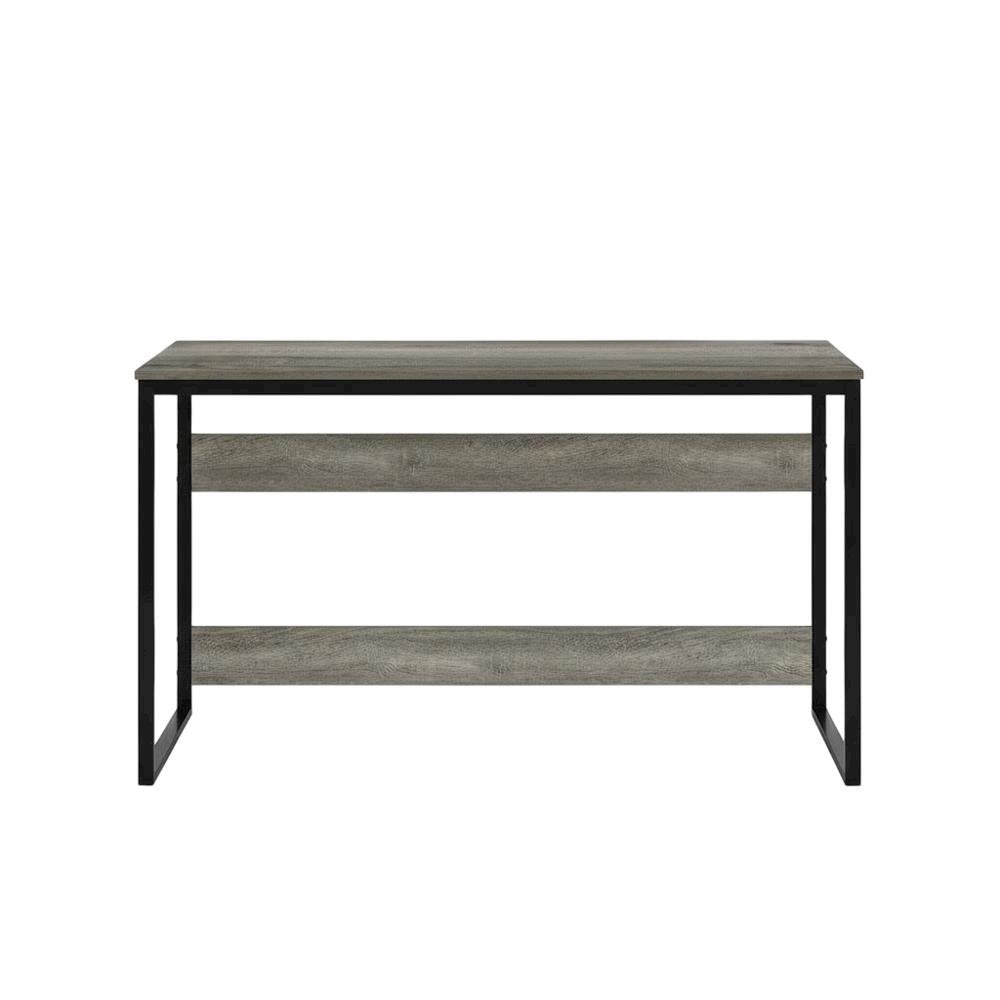 Modern French Oak Grey Study Desk With Sleek Workspace Design