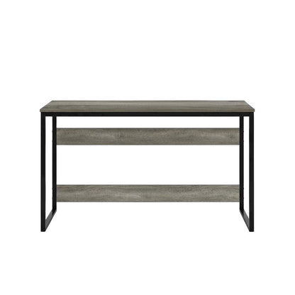 Modern French Oak Grey Study Desk With Sleek Workspace Design