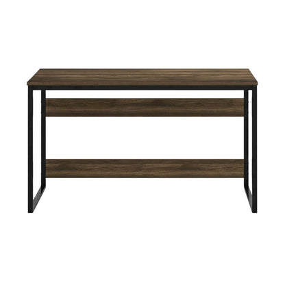 Wood Study Desk In Columbia Walnut Finish With Spacious Work Surface