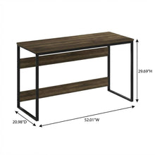 Wood Study Desk In Columbia Walnut Finish With Spacious Work Surface