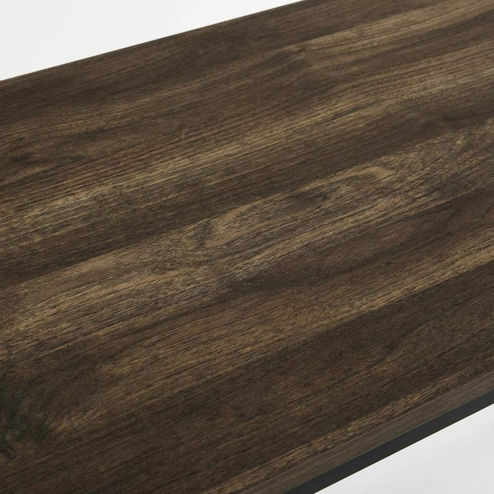 Wood Study Desk In Columbia Walnut Finish With Spacious Work Surface