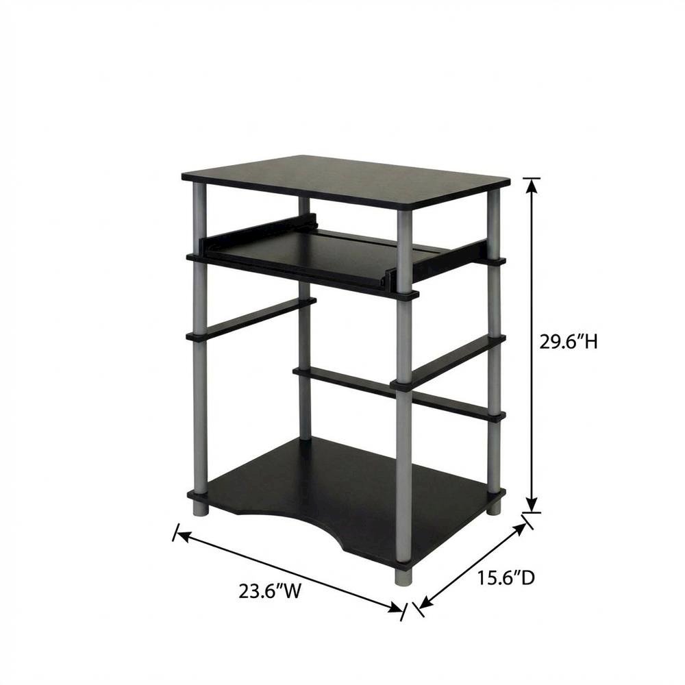 Black and Grey Laptop Desk with Sturdy Workstation Surface and Modern Design