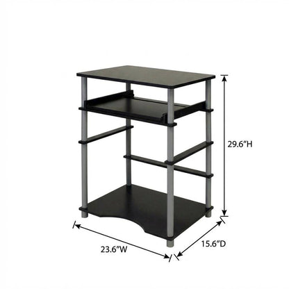 Black and Grey Laptop Desk with Sturdy Workstation Surface and Modern Design