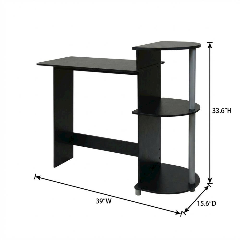 Black/Grey Compact Computer Desk with Modern Workspace Design