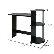 Black/Grey Compact Computer Desk with Modern Workspace Design