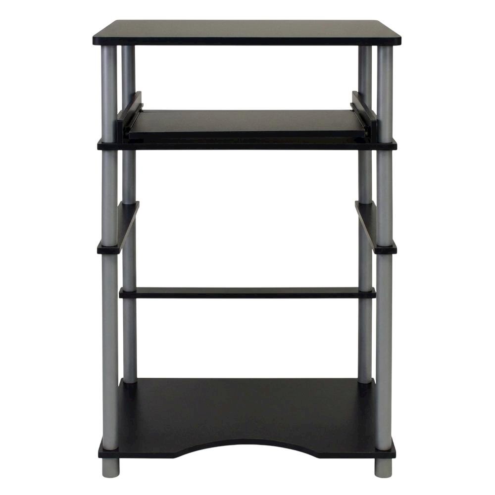 Black and Grey Laptop Desk with Sturdy Workstation Surface and Modern Design