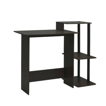 Espresso and Black Home Office Desk with Spacious Work Surface and Sturdy Build