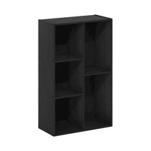 Black Reversible Cube Storage Shelf With Open Compartments And Durable Finish