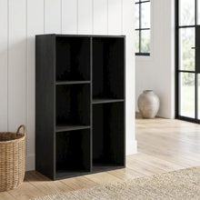 Black Reversible Cube Storage Shelf With Open Compartments And Durable Finish