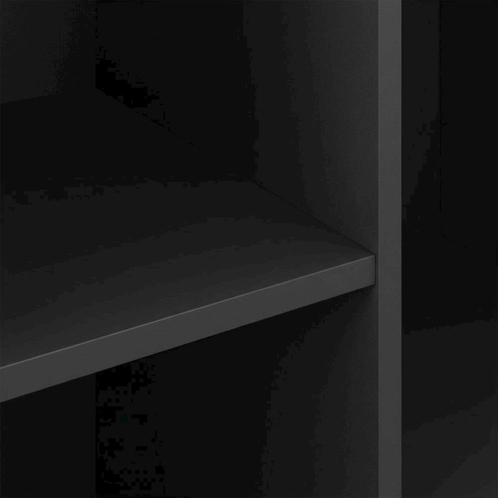 Black Reversible Cube Storage Shelf With Open Compartments And Durable Finish