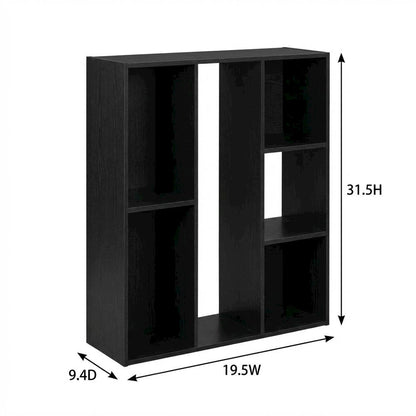 Black Reversible Cube Storage Shelf With Open Compartments And Durable Finish