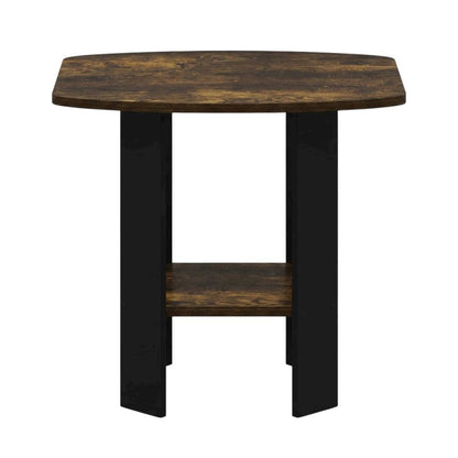 Amber Pine and Black Finish Accent End Table for Living Room